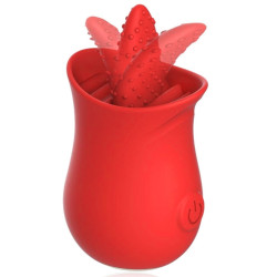Generique Stimulateur de clitoris Tongue Flower Rouge